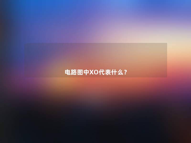 电路图中XO代表什么？