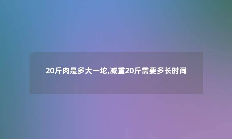 20斤肉是多大一坨,减重20斤需要多长时间