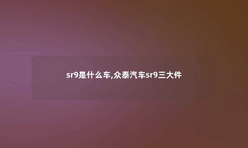 sr9是什么车,众泰汽车sr9三大件