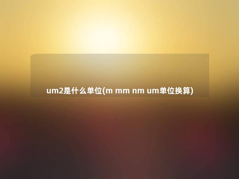 um2是什么单位(m mm nm um单位换算)