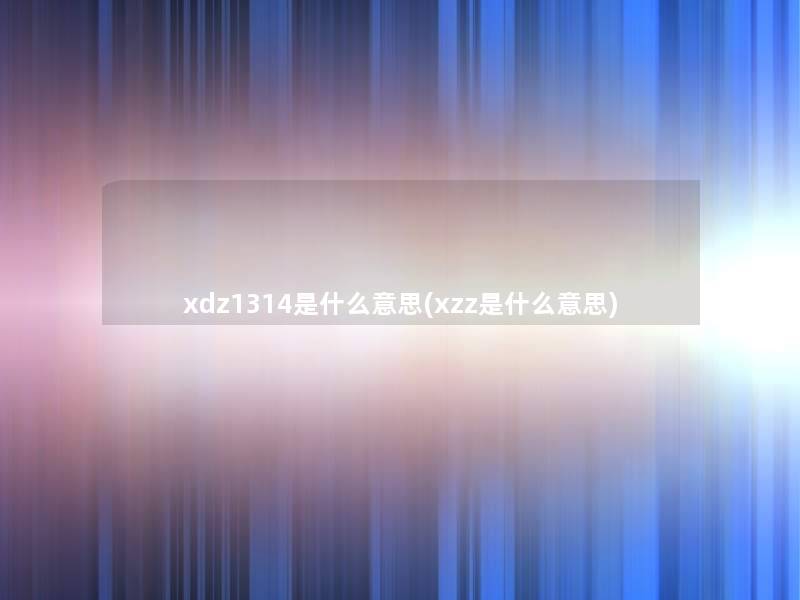 xdz1314是什么意思(xzz是什么意思)