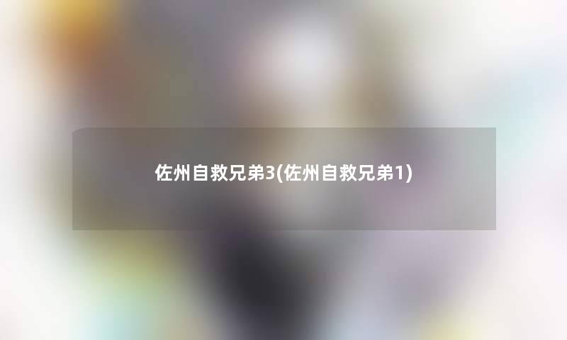 佐州自救兄弟3(佐州自救兄弟1)