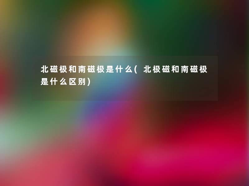 北磁极和南磁极是什么(北极磁和南磁极是什么区别)