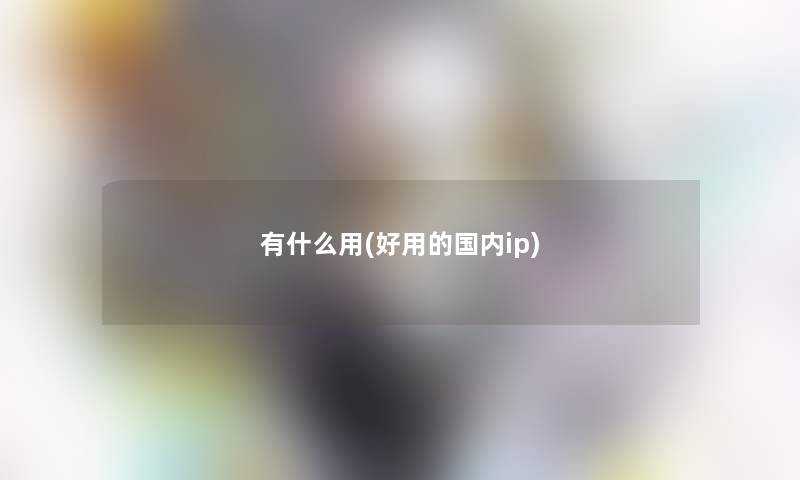 有什么用(好用的国内ip)