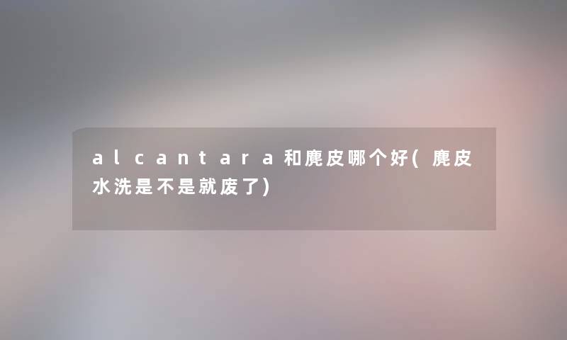 alcantara和麂皮哪个好(麂皮水洗是不是就废了)