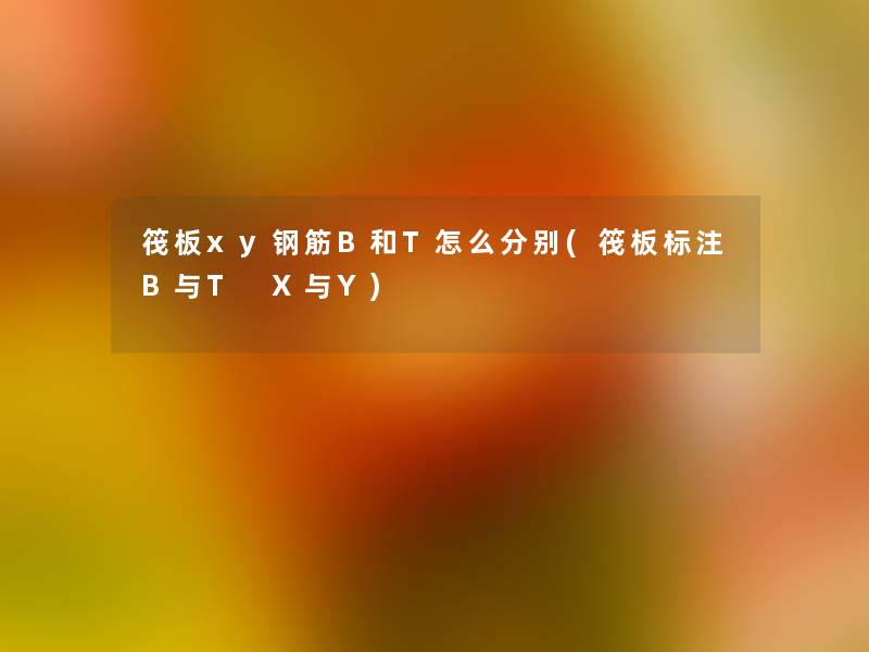 筏板xy钢筋B和T怎么分别(筏板标注B与T X与Y)