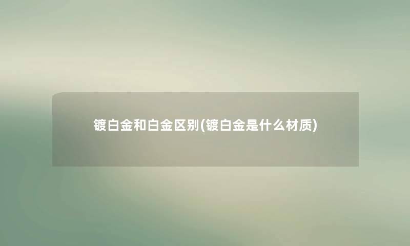 镀白金和白金区别(镀白金是什么材质)