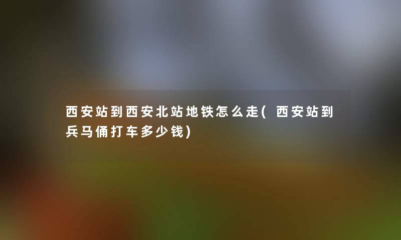 西安站到西安北站地铁怎么走(西安站到兵马俑打车多少钱)