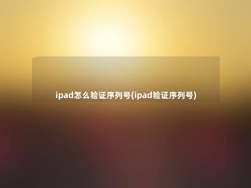 ipad怎么验证序列号(ipad验证序列号)