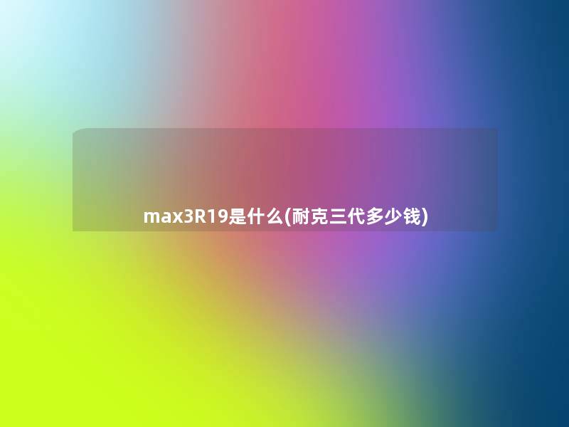 max3R19是什么(耐克三代多少钱)